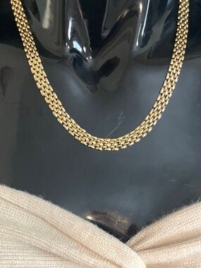 Vintage Style Panther Link Watchband Link Gold Filled Collar Necklace NWOT